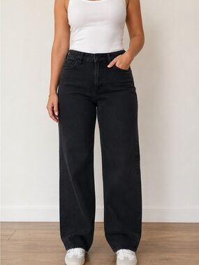 Old Navy Black Wide-Leg High-Rise Jeans